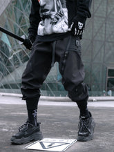 Men's Cargo Joggers with Zip Pockets Black