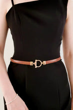 Toggle Buckle Skinny PU Belt Caramel One Size Belts
