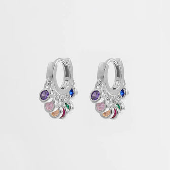 Zircon 925 Sterling Silver Huggie Earrings Silver One Size