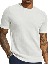 Men's Full Size Round Neck Short Sleeve T-Shirt Plus Size White