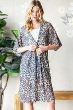 Heimish Full Size Leopard Open Front Cardigan Plus Size Woman Outerwear