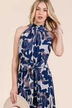Lime 'N' Chili Abstract Halter Neck Tie-Waist Tiered Maxi Dress Casual Dresses