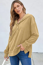 Half Snap Long Sleeve Dropped Shoulder Hoodie Woman Sweatshirts