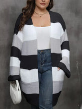 Plus Size Open Front Long Sleeve Cardigan Woman Outerwear