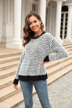 Angel Wings Printed Round Neck Dropped Shoulder Sweater Black