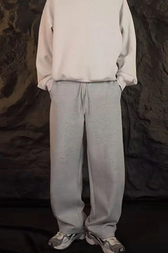 Men's Drawstring Straight-Leg Sweatpants Dark Gray