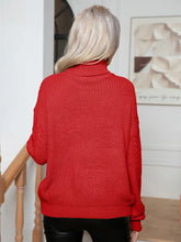 Turtleneck Cable-Knit Long Sleeve Sweater Sweater Pullovers