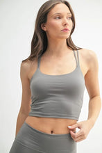 MONO B Venice Cloud Light Crisscross Sports Bra NEW PEWTER