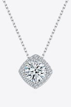 1 Carat Moissanite Geometric Pendant Necklace Silver One Size