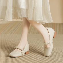 Square Toe Block Heels Pumps woman pumps