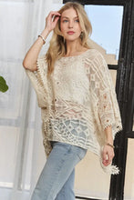 ADORA Boat Neck Crochet Lace Cover Up Woman Outerwear