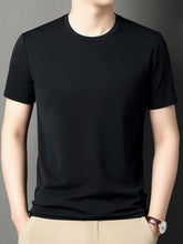 Men's Plus Size Breathable Texture Short Sleeve T-Shirt Black
