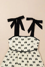 Bow Knot Color Contrast Trim Knotted Shoulder Mini Dress Casual Dresses