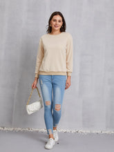 Round Neck Dropped Shoulder Sweatshirt Woman Sweatshirts