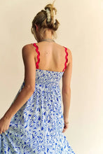 Davi & Dani Geo 2 Tone Printed Wavi Trim Tiered Maxi Dress Casual Dresses