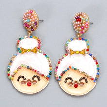 Rhinestone Alloy Mrs. Claus Earrings Earrings