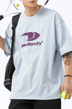 Men's Plus Size Graphic Round Neck Half Sleeve T-Shirt Light Blue