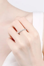 Moissanite Rhodium-Plated Half-Eternity Ring Rings