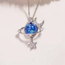 Starry Sky Inlaid Zircon Moon Star Necklace Silver One Size