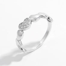 925 Sterling Silver Inlaid Zircon Heart Ring Rings