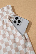 Ribbed Texture Checkered Print Tank and Pants Set Woman Loungewear Sets