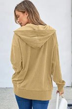 Half Snap Long Sleeve Dropped Shoulder Hoodie Woman Sweatshirts