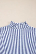 Stripe Sleeveless Notched Ric Rac Mini Dress Casual Dresses