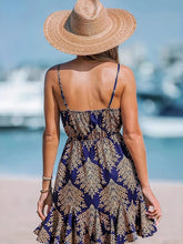 Printed Spaghetti Strap Summer Beach Dress