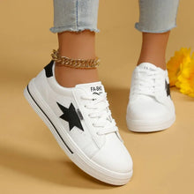 Star Round Toe Lace Up Sneakers Woman Sneakers