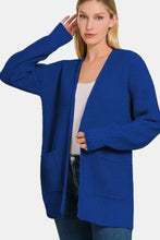 Zenana Waffle Open Front Sweater Cardigan Woman Outerwear
