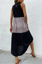 Perfee Leopard Contrast Sleeveless Maxi Dress Woman Maxi Dress