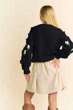 Dani floral pattern embroidered bomber jacket with beige skirt and brown boots
