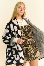 Dani Leopard Open Oversized Faux Fur Coat with Bold Leopard Print