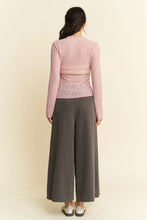 Dani Long Sleeve Pink Lace Sheer Top for Women
