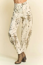 Davi & Dani Abstract Tie Dye Dot Lace Detail Barrel Pants CREAM Woman Pants