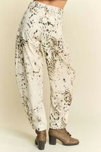 Davi & Dani Abstract Tie Dye Dot Lace Detail Barrel Pants Woman Pants