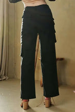 Davi & Dani Flap Pocket Mid Rise Cargo Pants Woman Pants