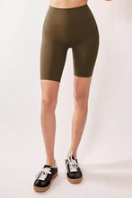 Davi & Dani High Waisted Biker Leggings Army Olive Woman Leggings