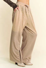 Davi & Dani Rhinestone Drawstring Wide Leg Pants Woman Pants