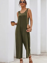 Olive green Davi & Dani jumpsuit back view machine wash cold