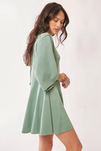 Sage green Davi & Dani draped sleeve romper with premium lightweight fabric