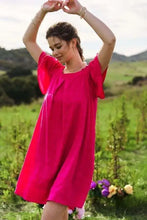 Davi & Dani Textured Ruffle Boat Neck Shift Dress Casual Dresses