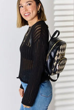 David Jones Argyle Pattern PU Leather Backpack Backpacks