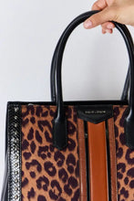 David Jones leopard contrast rivet handbag with snakeskin sides