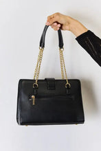 David Jones quilted PU leather handbag with gold chain strap