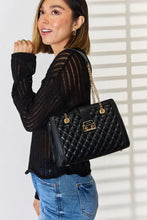David Jones quilted PU leather handbag with gold chain strap