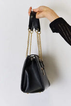 David Jones quilted PU leather handbag with gold chain strap