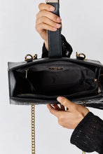 David Jones quilted PU leather handbag with gold chain strap