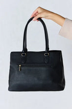 David Jones structured leather handbag in black pebbled faux leather tote