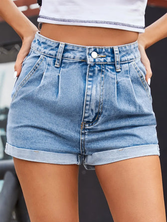 Denim Shorts with Pockets Light